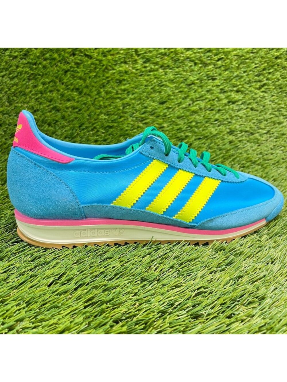 Adidas SL 72 OG Womens Size 7.5 Blue Yellow Athletic Running Shoes Sneakers